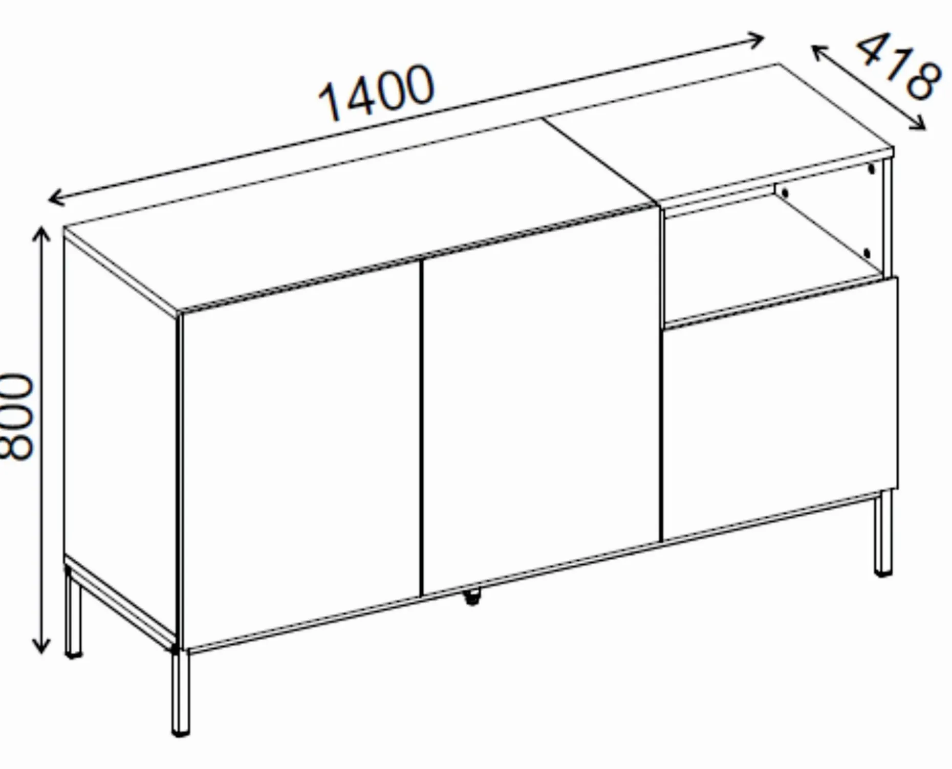 Morlen Konsoll 140x80x41,8 cm