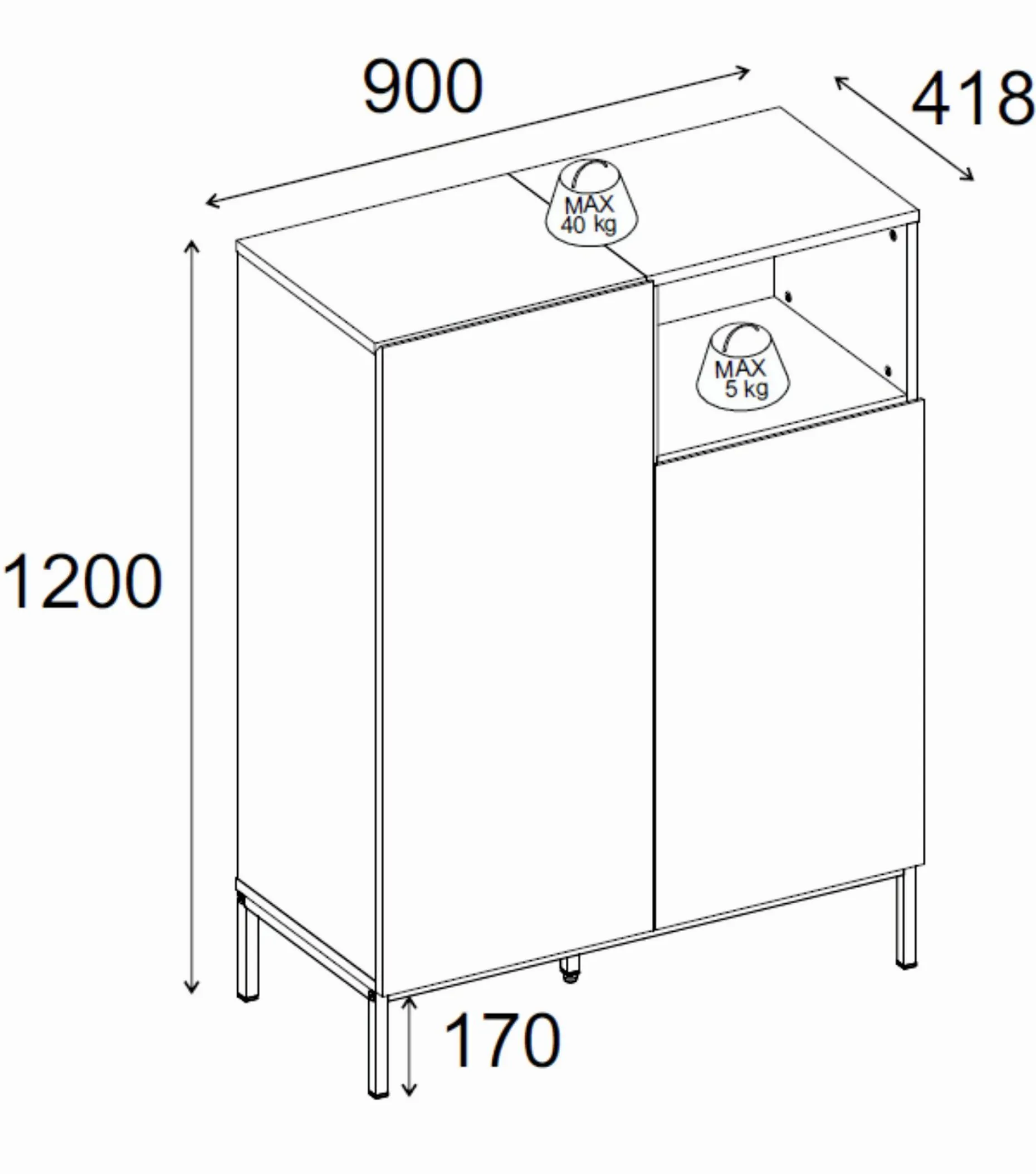 Morlen Skjenk 90x120x41,8 cm