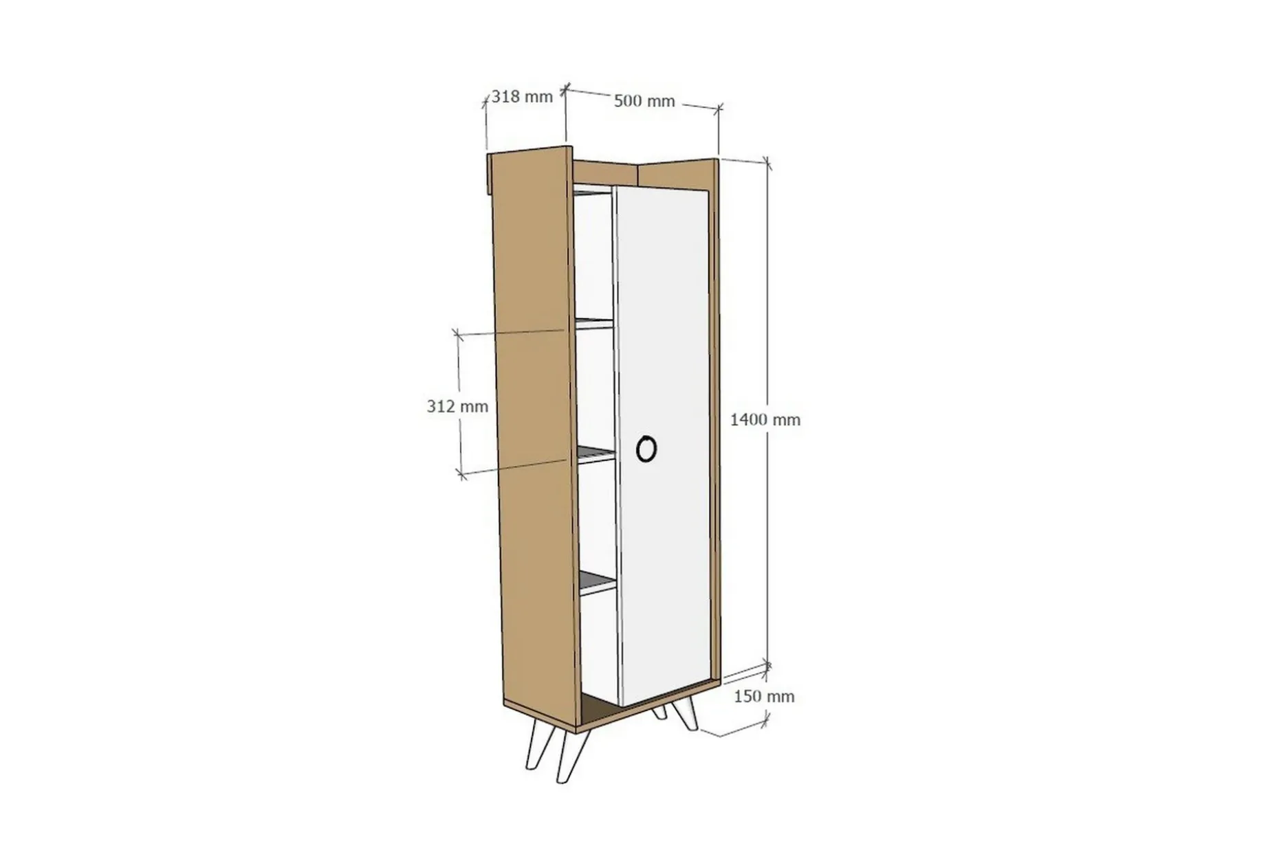 Multi Purpose Cabinet Eik|Hvit