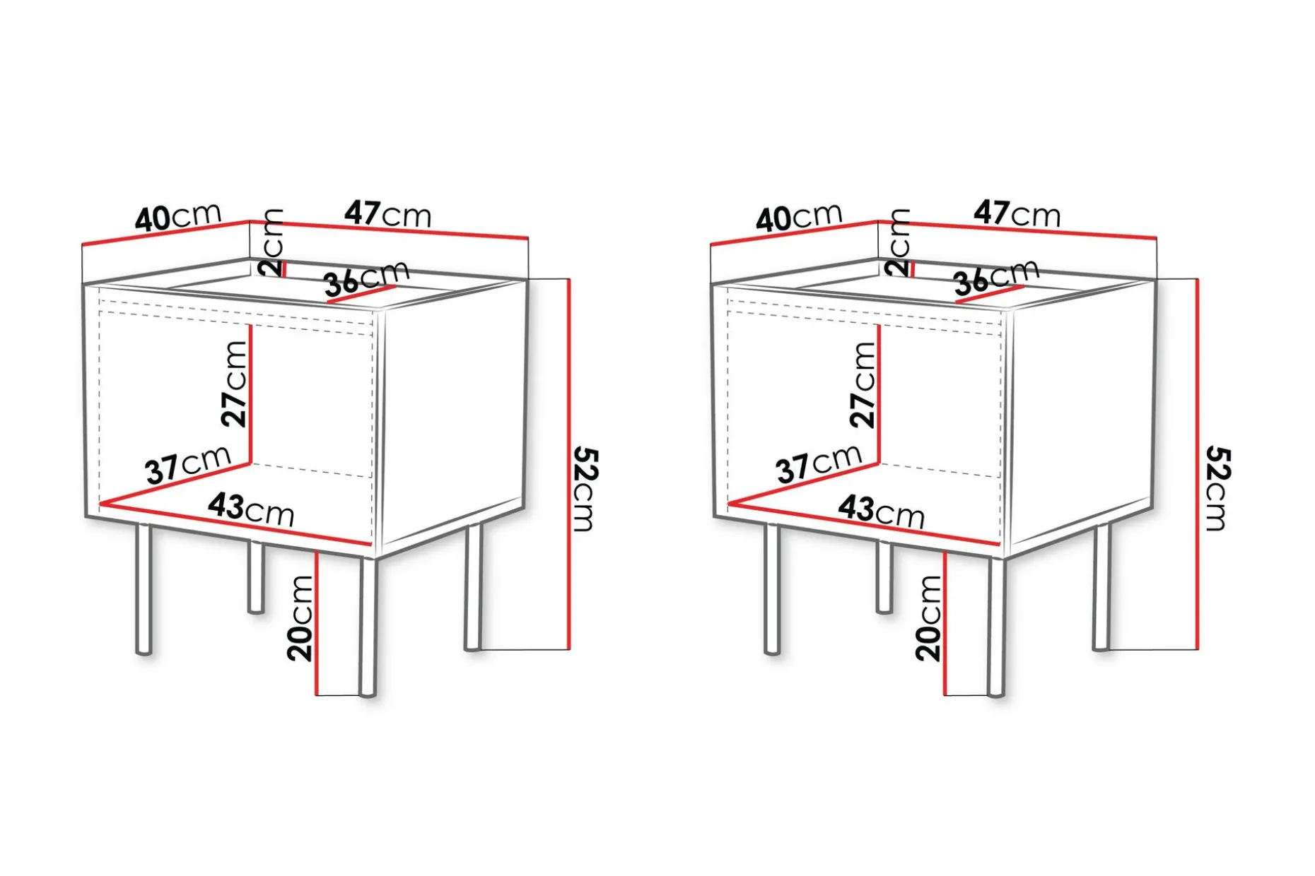 Munkedal Nattbord 47 cm
