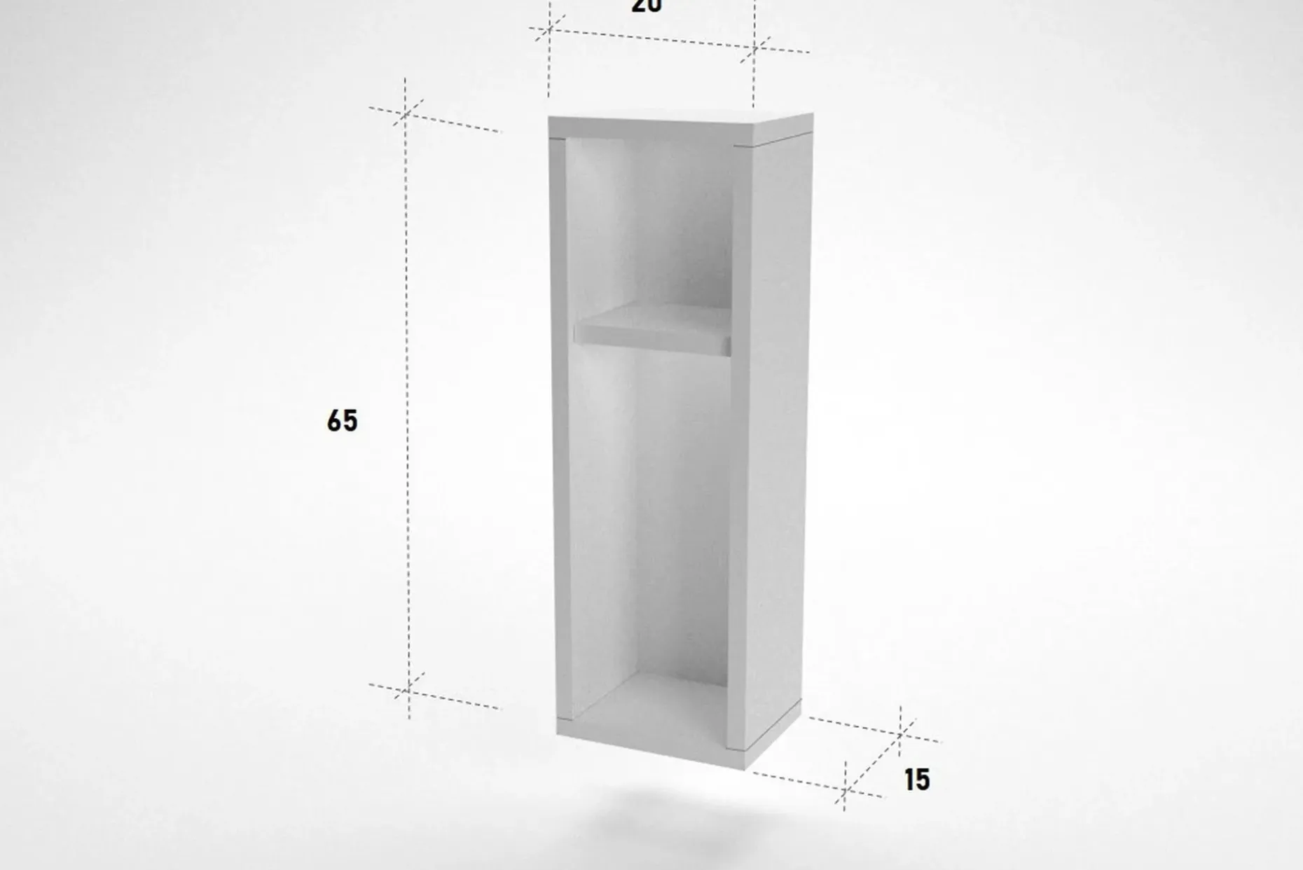 Myrvallen Nattbord 15 cm med Oppbevaring 2 Hyller