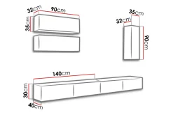 Narbonne Vegghengt 280 cm