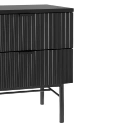 Nattbord HOME4YOU Sequence med 2 skuffer 45x40x55 cm svart