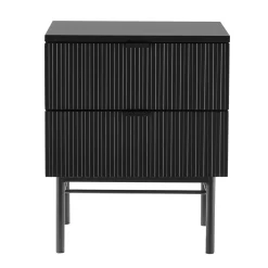 Nattbord HOME4YOU Sequence med 2 skuffer 45x40x55 cm svart