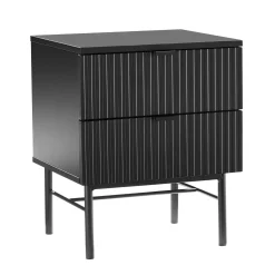 Nattbord HOME4YOU Sequence med 2 skuffer 45x40x55 cm svart