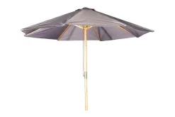 Naxos Parasoll Rund Ø300 cm Svart/Natur