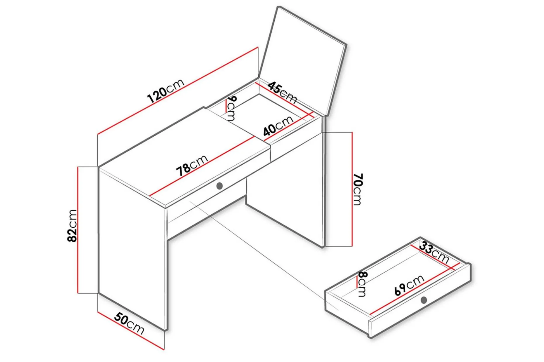 Nero Skrivebord 120 cm
