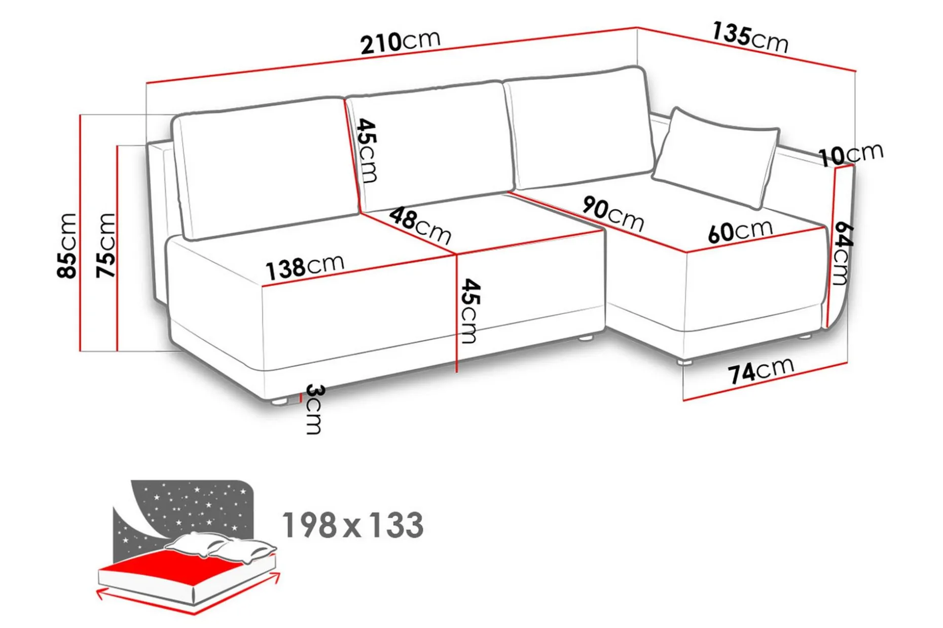 Nestor Hjørnesofa Venstre