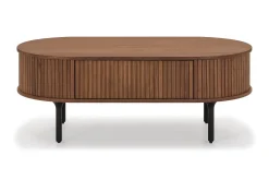 Noira Ovalt Sofabord Valnøtt 118x60 cm med oppbevaringsskuff