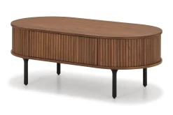 Noira Ovalt Sofabord Valnøtt 118x60 cm med oppbevaringsskuff