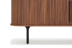 Noira Oval TV-benk Valnøtt 150x45 cm Ribbet