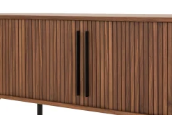 Noira Oval TV-benk Valnøtt 150x45 cm Ribbet