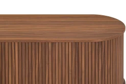 Noira Oval TV-benk Valnøtt 150x45 cm Ribbet
