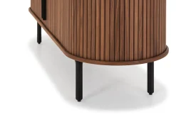Noira Oval TV-benk Valnøtt 150x45 cm Ribbet