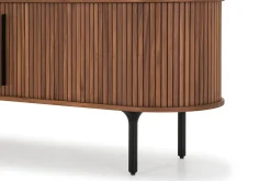 Noira Oval TV-benk Valnøtt 150x45 cm Ribbet