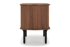 Noira Oval TV-benk Valnøtt 150x45 cm Ribbet