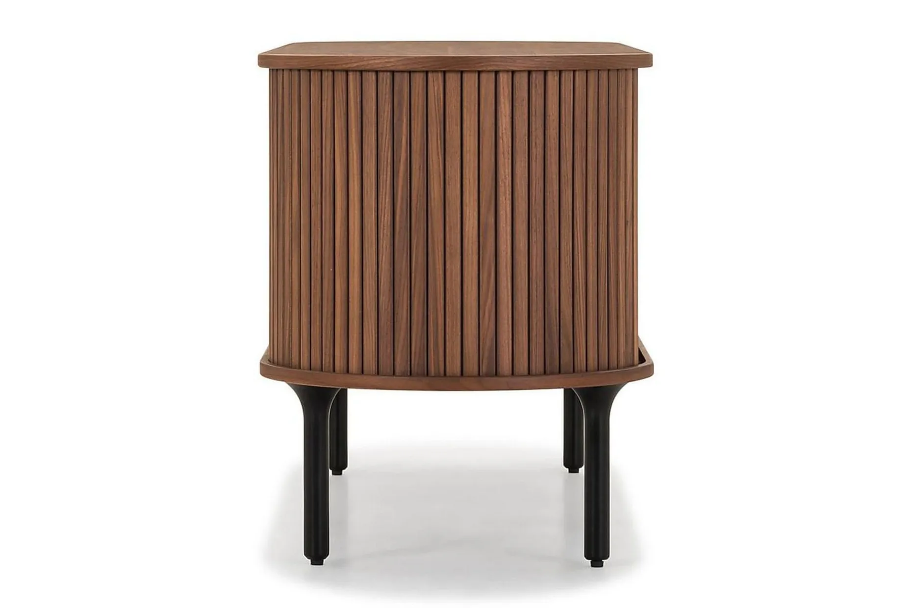 Noira Oval TV-benk Valnøtt 150x45 cm Ribbet