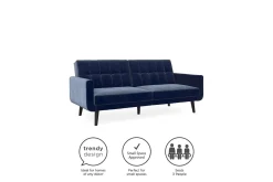 Nola 3-seters Sovesofa Fløyel/Blå