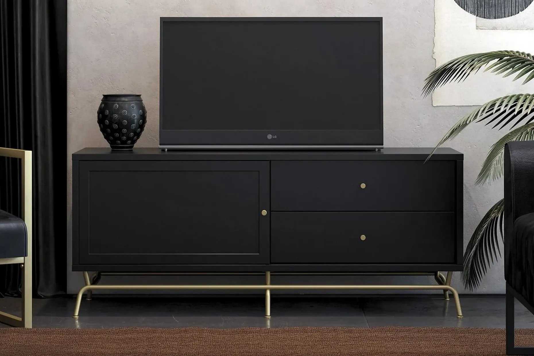 Nova TV-benk 150x50 cm Svart