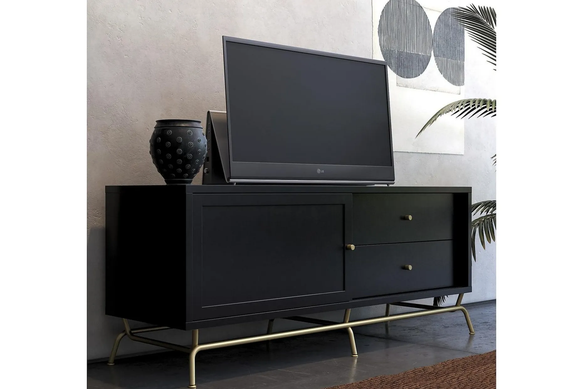 Nova TV-benk 150x50 cm Svart