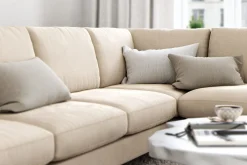 Ocean Lyx 6-seters Høyrevendt U-formet Sofa med Divan og Sjeselong + Fotskammel i Fløyel