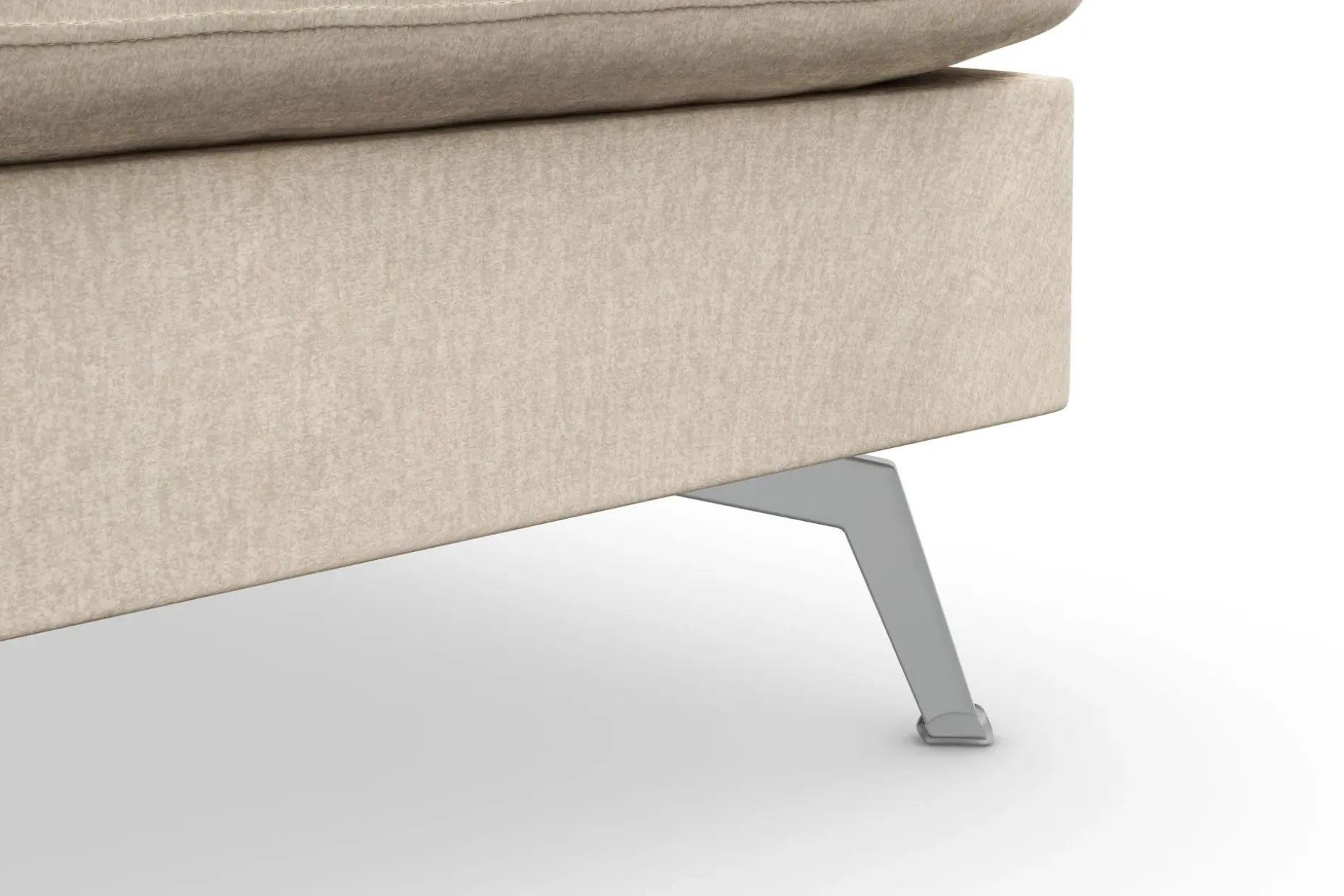 Ocean Lyx 6-seters Høyrevendt U-formet Sofa med Divan og Sjeselong + Fotskammel i Fløyel