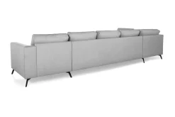 Ocean Lyx 6-seters Venstrevendt U-formet Sofa med Divan og Sjeselong + Fotskammel i Stoff