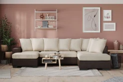 Ocean 5-seters Høyrevendt U-formet Large Sofa med Divan og Sjeselong i Manchester