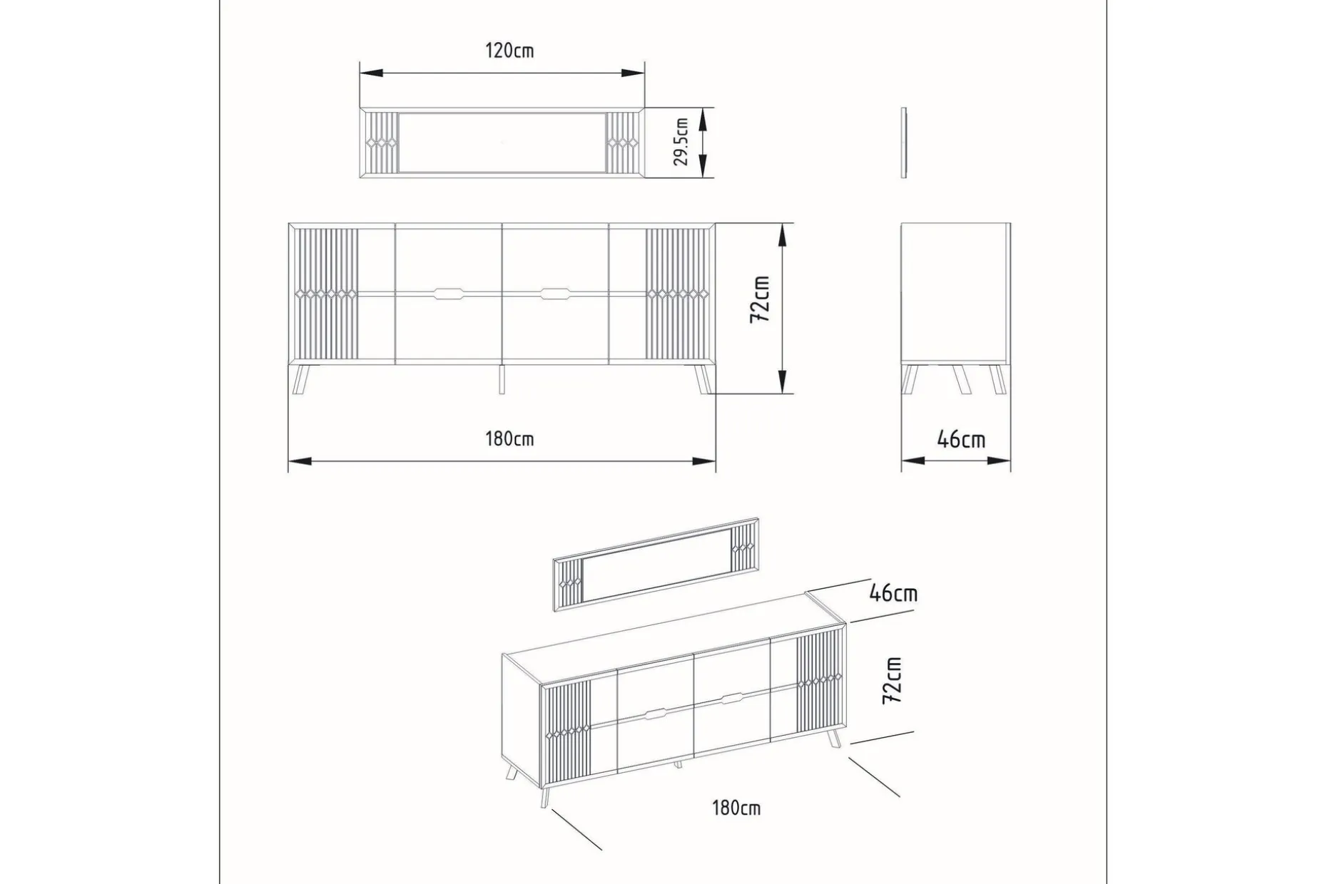 Ocotla Sidebord 180 cm