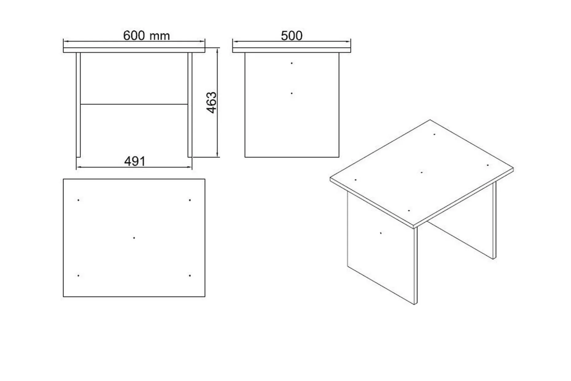 Okani Skrivebord 140 cm med oppbevaring og fotskammel
