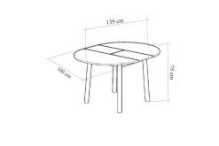 Oliver Spisebord 100 cm