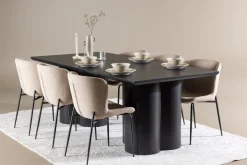 Olivia Spisegruppe 210 cm Rektangulær med 6 Modesto stoler