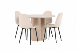 Olivia Spisegruppe 110 cm Rund med 4 Polar Stoler
