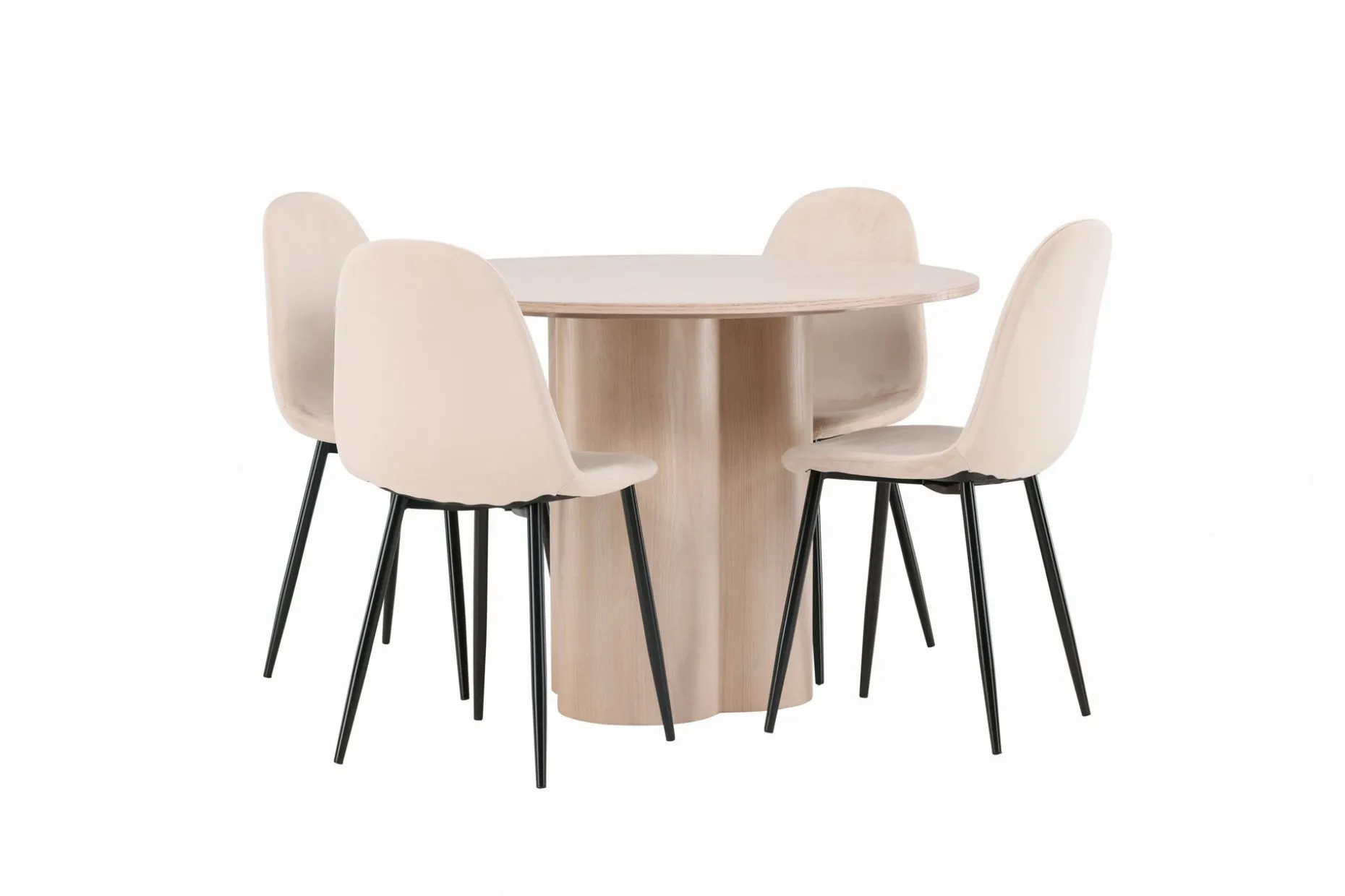 Olivia Spisegruppe 110 cm Rund med 4 Polar Stoler