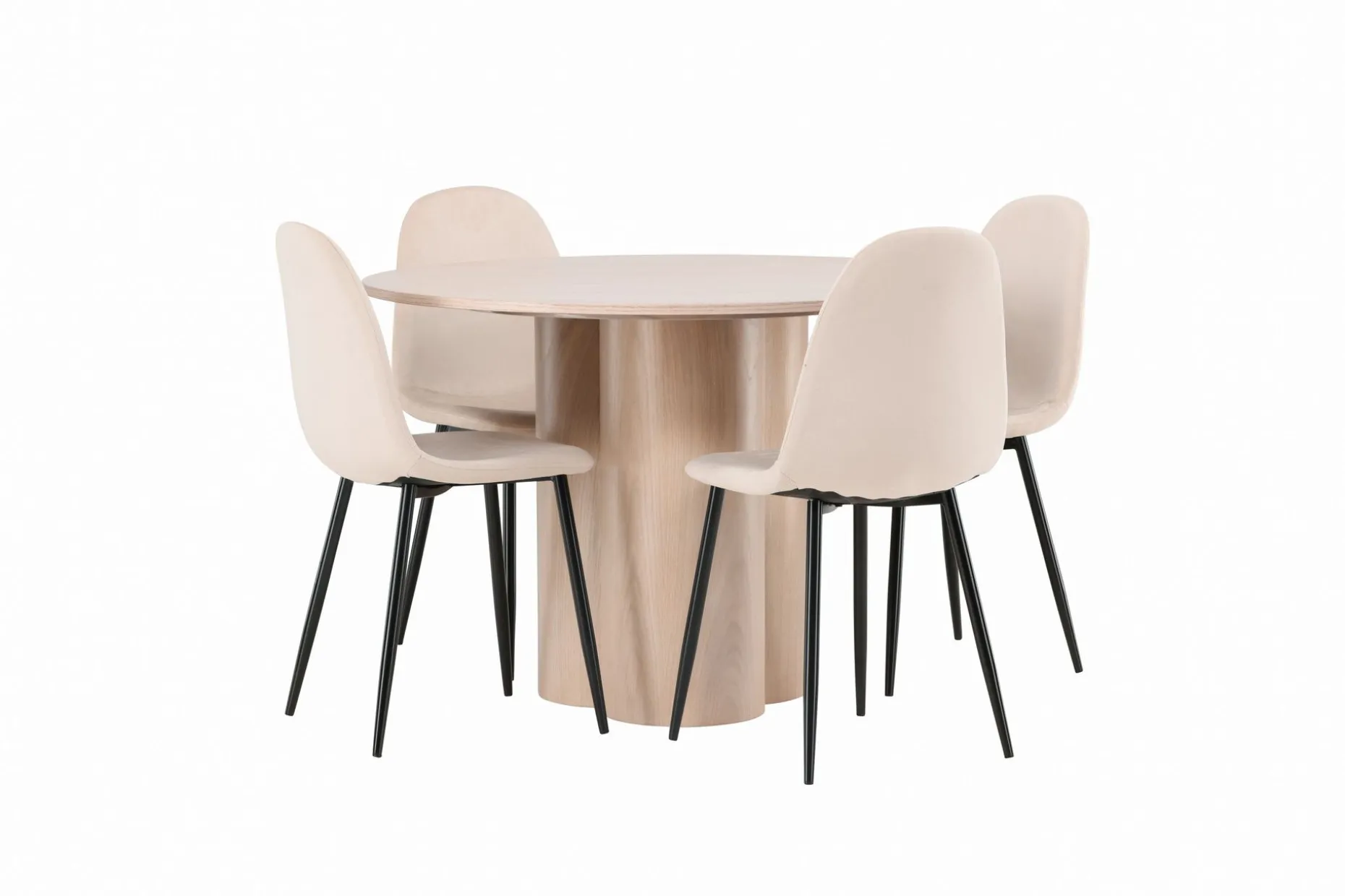 Olivia Spisegruppe 110 cm Rund med 4 Polar Stoler