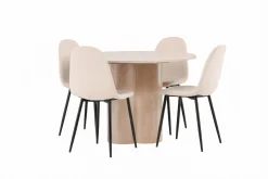 Olivia Spisegruppe 110 cm Rund med 4 Polar Stoler