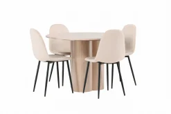 Olivia Spisegruppe 110 cm Rund med 4 Polar Stoler