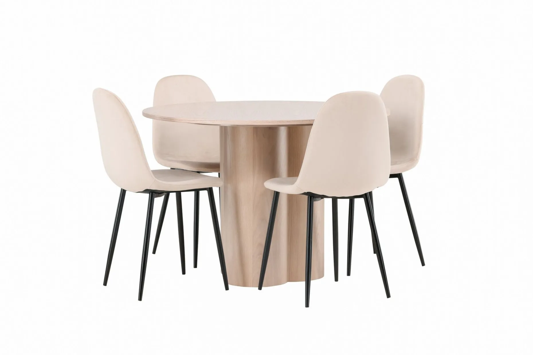 Olivia Spisegruppe 110 cm Rund med 4 Polar Stoler