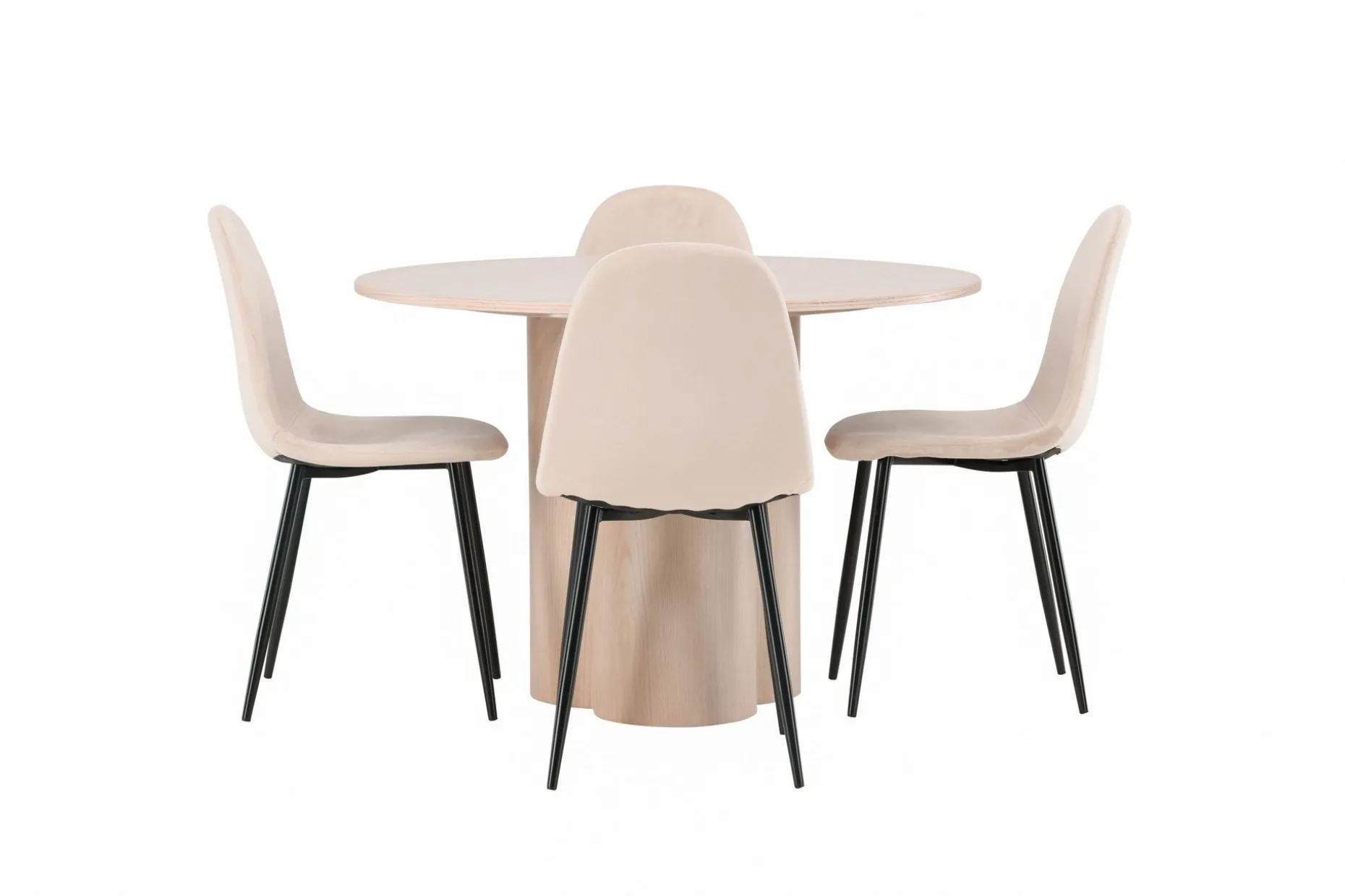 Olivia Spisegruppe 110 cm Rund med 4 Polar Stoler
