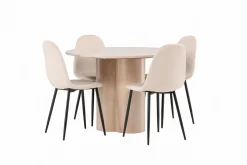 Olivia Spisegruppe 110 cm Rund med 4 Polar Stoler