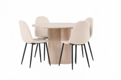 Olivia Spisegruppe 110 cm Rund med 4 Polar Stoler
