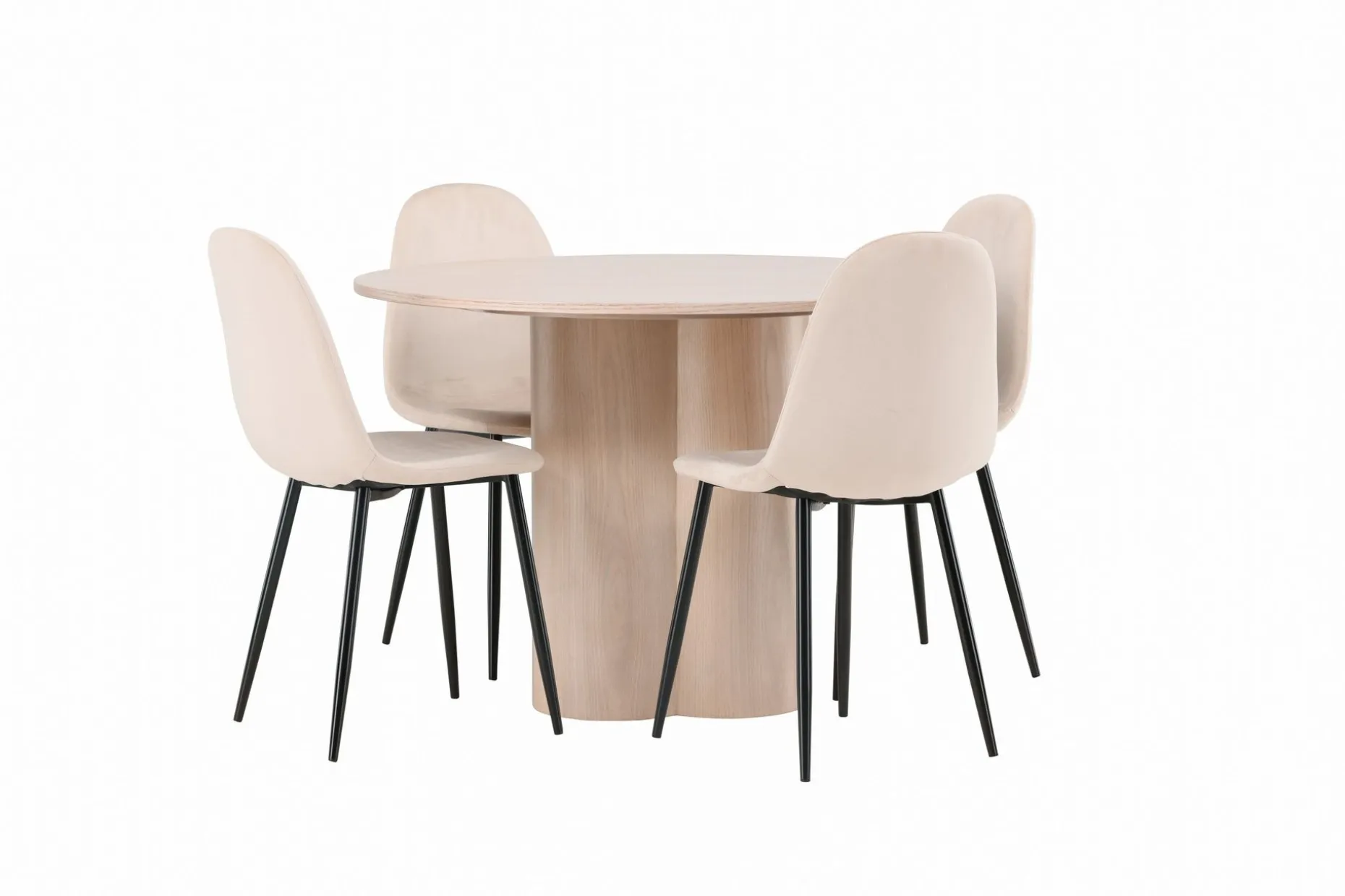 Olivia Spisegruppe 110 cm Rund med 4 Polar Stoler