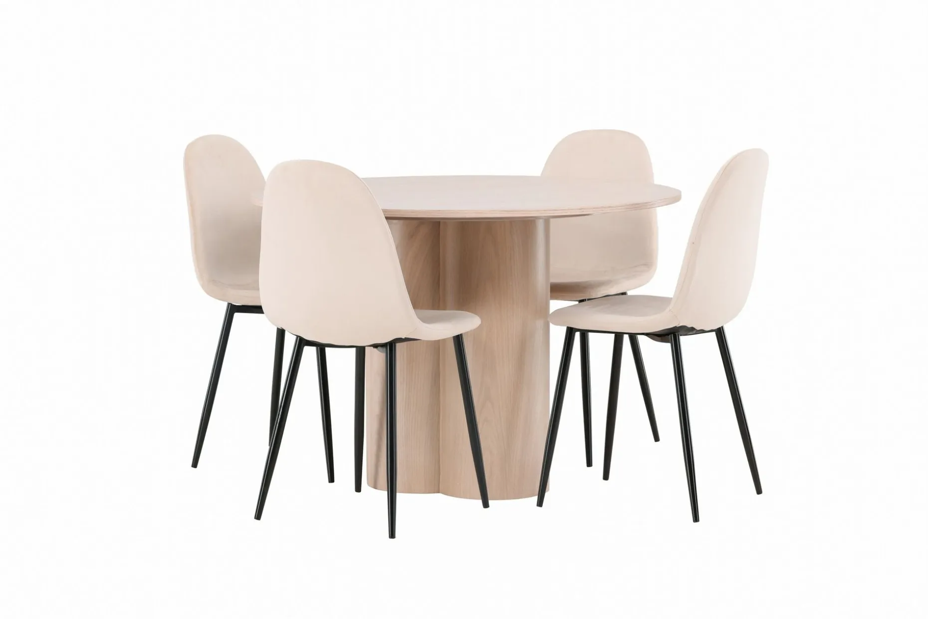 Olivia Spisegruppe 110 cm Rund med 4 Polar Stoler