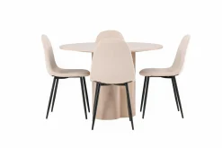 Olivia Spisegruppe 110 cm Rund med 4 Polar Stoler