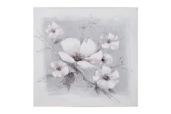 Oljemaleri 60x60cm Hvite blomster