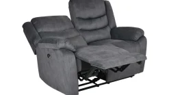 Olvani 2-seters reclinersofa i stoff, elektrisk