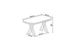 Omin Spisebord 168 cm Rektangulær