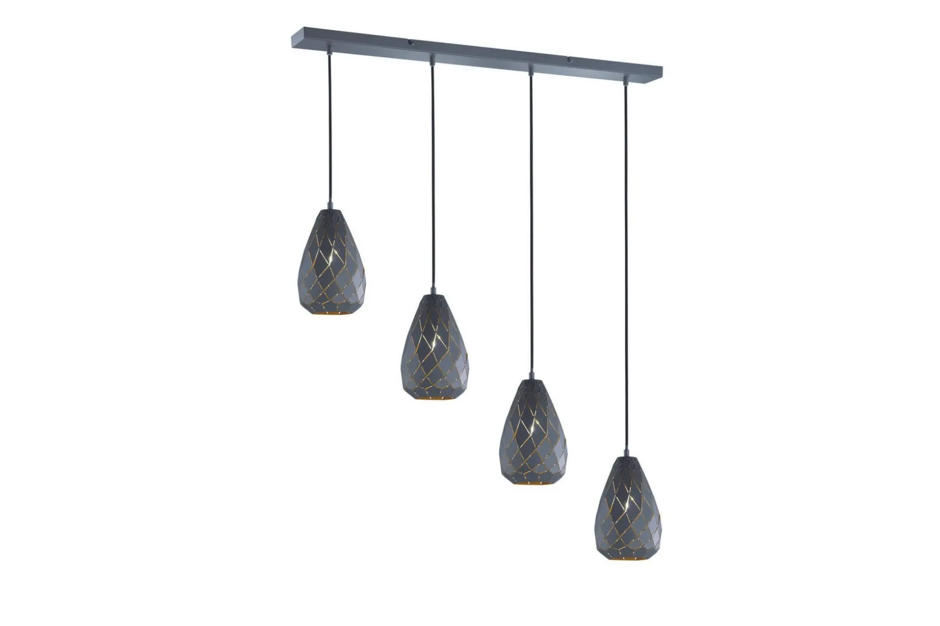 Onyx Pendellampe 3xE27 antrasitt / gull
