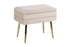 Oppbevaringsbenk Odessa Beige/Gull