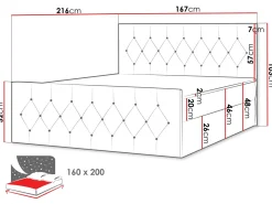 Oppbevaringsseng 167x216 cm